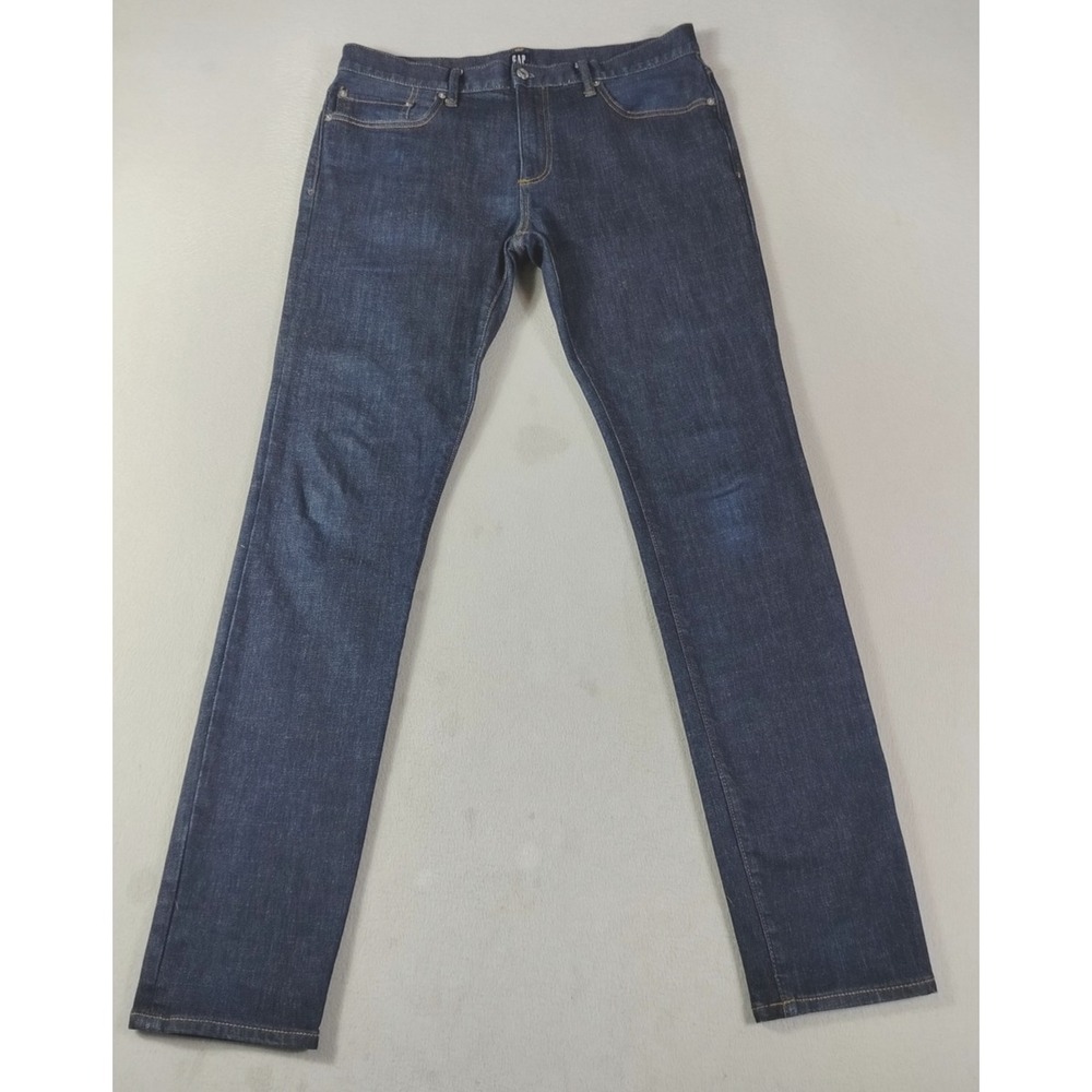 Gap 1969‎ Skinny Jeans Mens 34 Blue Dark Wash Slim Fit Stretch Denim Casual